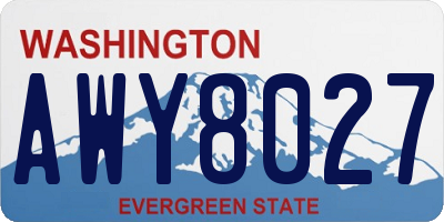 WA license plate AWY8027