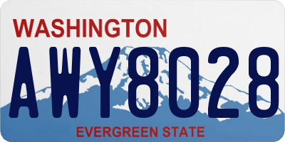 WA license plate AWY8028
