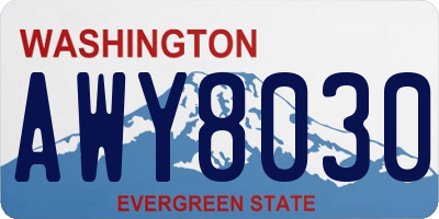 WA license plate AWY8030