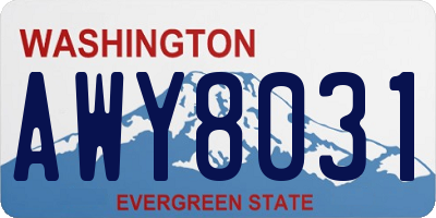 WA license plate AWY8031