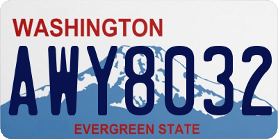 WA license plate AWY8032