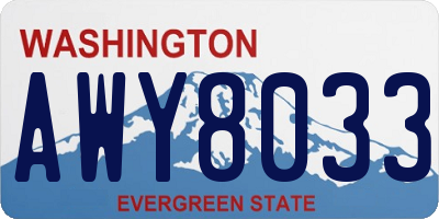 WA license plate AWY8033