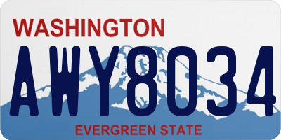 WA license plate AWY8034