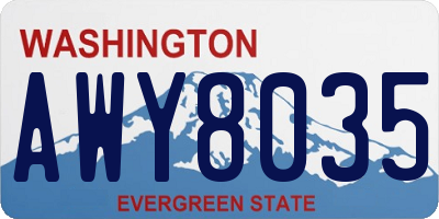 WA license plate AWY8035