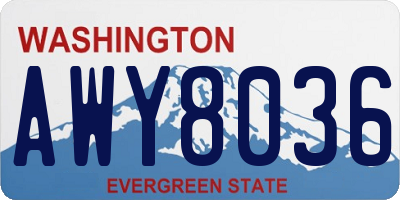 WA license plate AWY8036