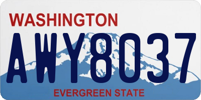WA license plate AWY8037