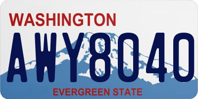 WA license plate AWY8040