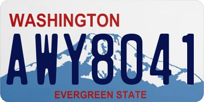 WA license plate AWY8041