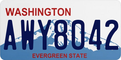 WA license plate AWY8042