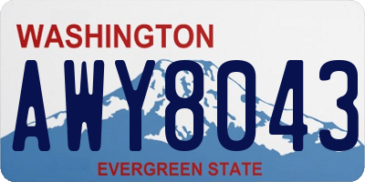 WA license plate AWY8043