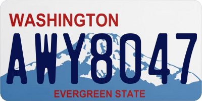 WA license plate AWY8047