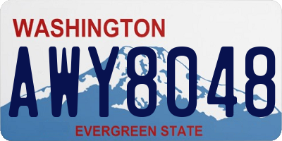 WA license plate AWY8048