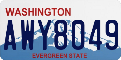 WA license plate AWY8049