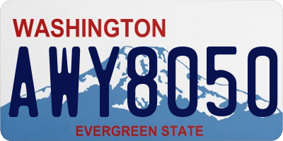 WA license plate AWY8050