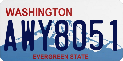 WA license plate AWY8051