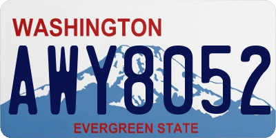 WA license plate AWY8052