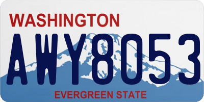 WA license plate AWY8053