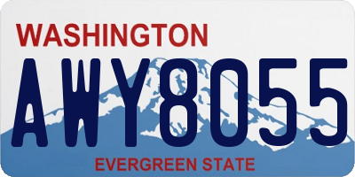 WA license plate AWY8055