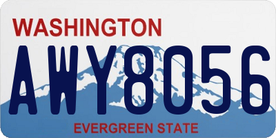 WA license plate AWY8056