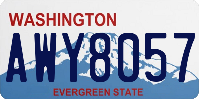 WA license plate AWY8057