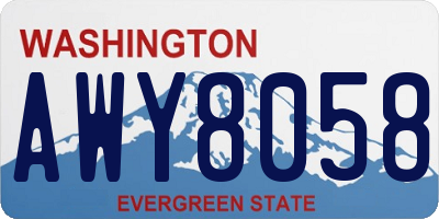 WA license plate AWY8058