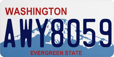 WA license plate AWY8059