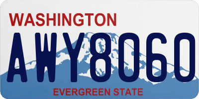 WA license plate AWY8060