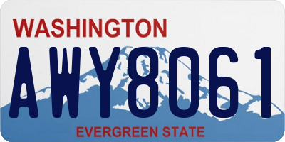 WA license plate AWY8061