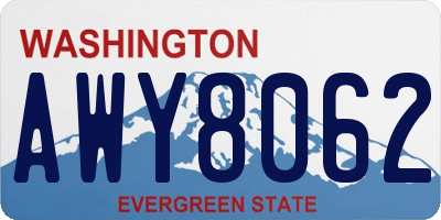 WA license plate AWY8062