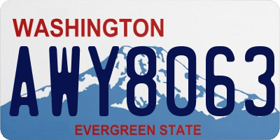 WA license plate AWY8063