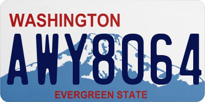 WA license plate AWY8064