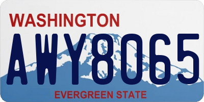 WA license plate AWY8065