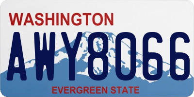 WA license plate AWY8066