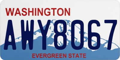 WA license plate AWY8067