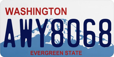 WA license plate AWY8068