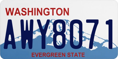WA license plate AWY8071