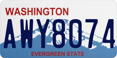 WA license plate AWY8074