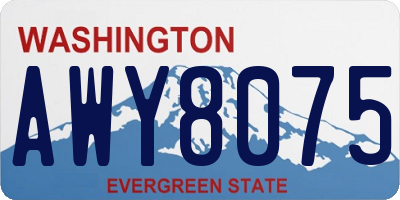 WA license plate AWY8075