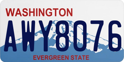 WA license plate AWY8076