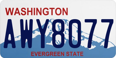 WA license plate AWY8077