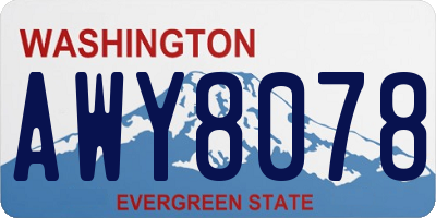 WA license plate AWY8078