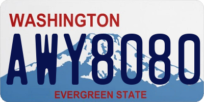 WA license plate AWY8080