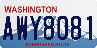 WA license plate AWY8081