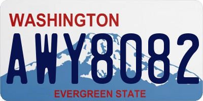 WA license plate AWY8082