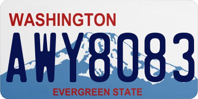 WA license plate AWY8083