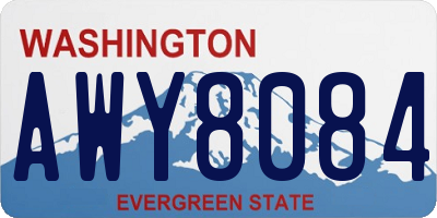 WA license plate AWY8084