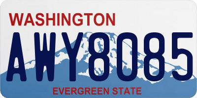 WA license plate AWY8085