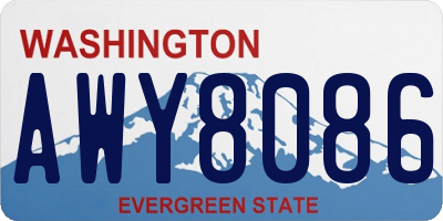 WA license plate AWY8086