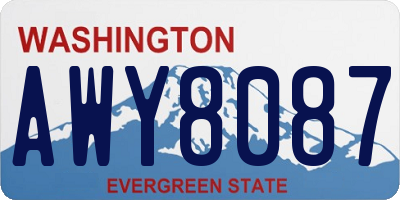 WA license plate AWY8087