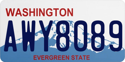 WA license plate AWY8089